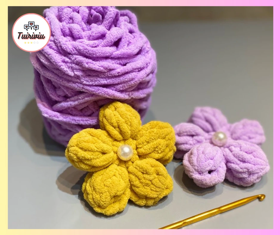 Cách làm hoa đan len 